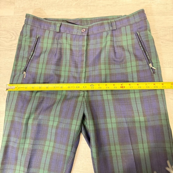 Murray-Golf Tartan Plaid Golf Pants in Green and Navy Blue Inseam 27in - Picture 9 of 17